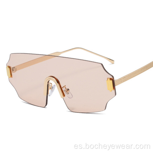 Nuevas gafas de sol sin marco de metal de moda europea y americana, gafas de sol combinadas transfronterizas de moda para hombres y mujeres, calle